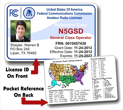 FCC Amateur Radio License Photo ID Card FCC Amateur Radio License Photo ID Card